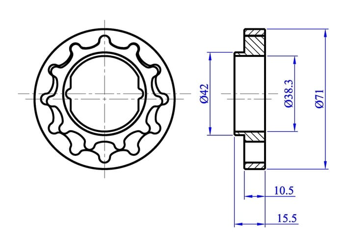 Oil Pump Drive Gear Drawing