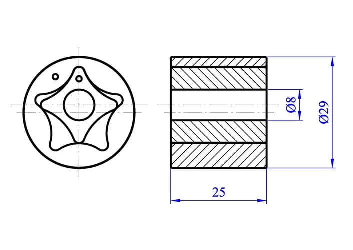 Powder Metallurgy Oil Pump Rotor Drawing
