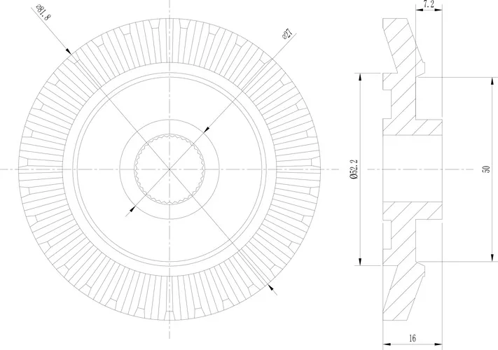 Powdered Metal Bevel Gears Drawing