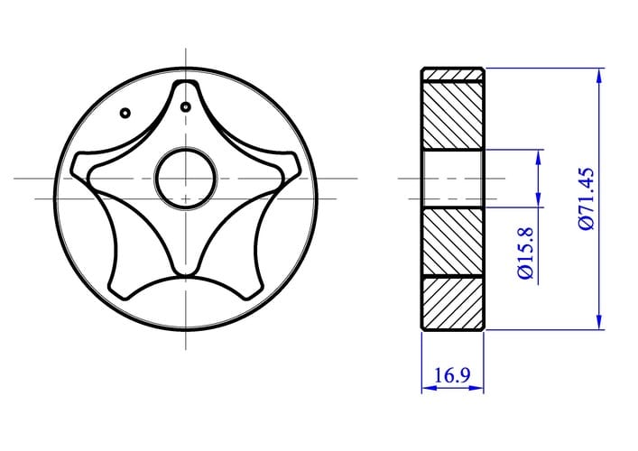 Powdered Metal Oil Pump Rotor Drawing