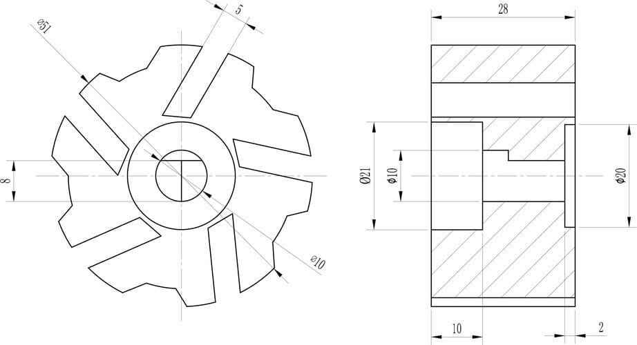 Powdered Metallurgy Impeller Drawing