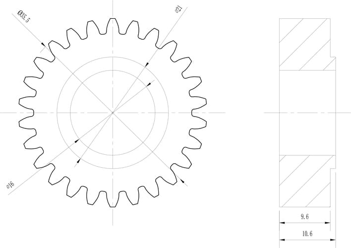 Sintered Gears Drawing