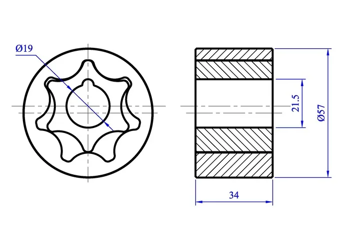 Sintered Oil Pump Rotor Drawing