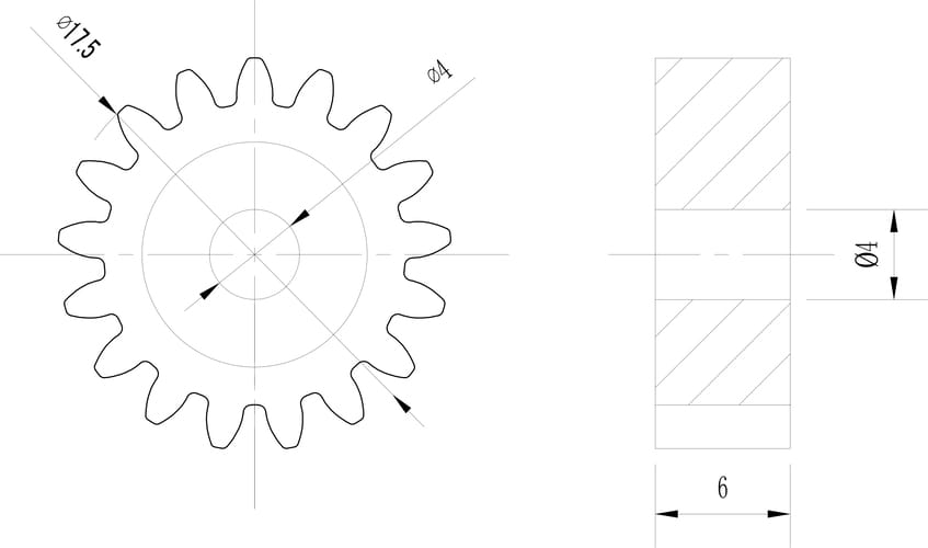 Sintered Pinion Drawing