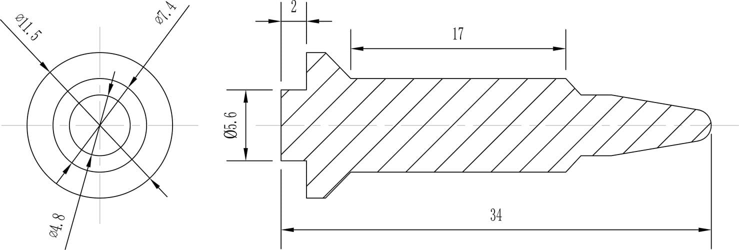 Sintered Zirconia Part Drawing