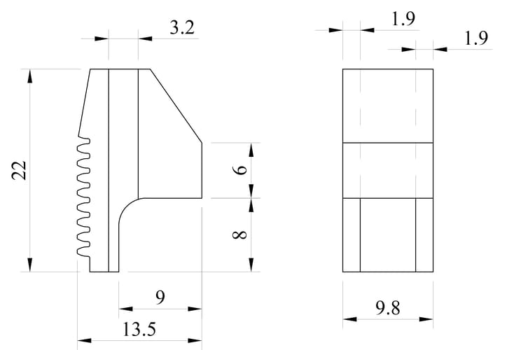 Sintering Metal Lock Fitting Drawing