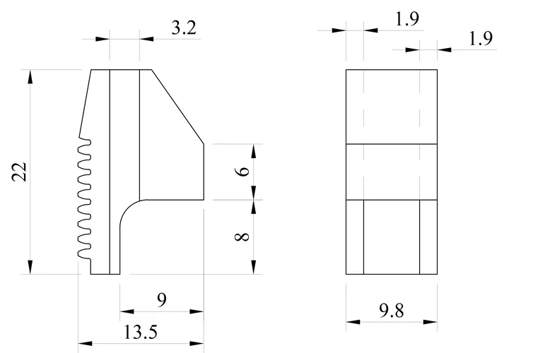 Sintering Metal Lock Fitting Drawing