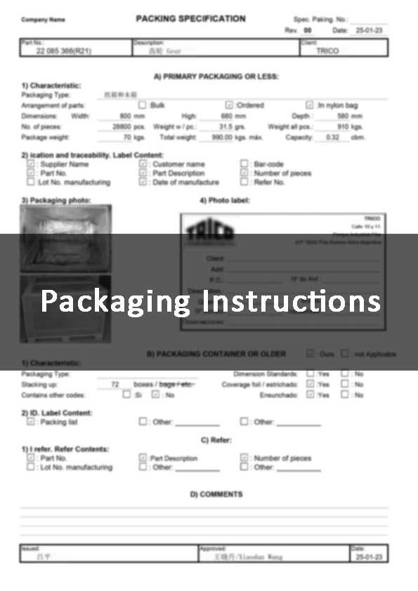 Packaging Instruction