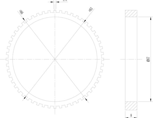ABS Sensor Ring Drawing