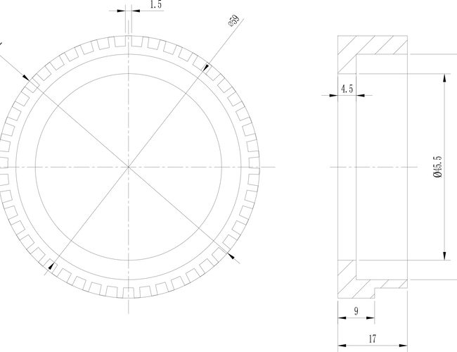 ABS Sensor Touching Ring Drawing