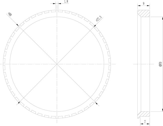 ABS Wheel Speed Sensor Ring Drawing