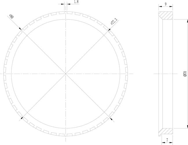 ABS Wheel Speed Sensor Ring Drawing