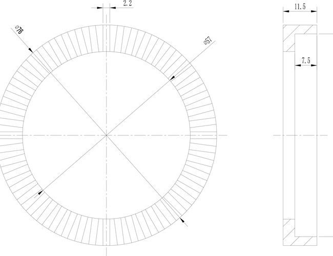 ABS Wheel Speed Sensor Tone Ring Drawing