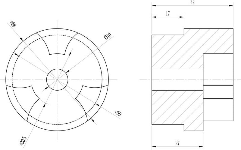 Flexible Jaw Coupling Drawing