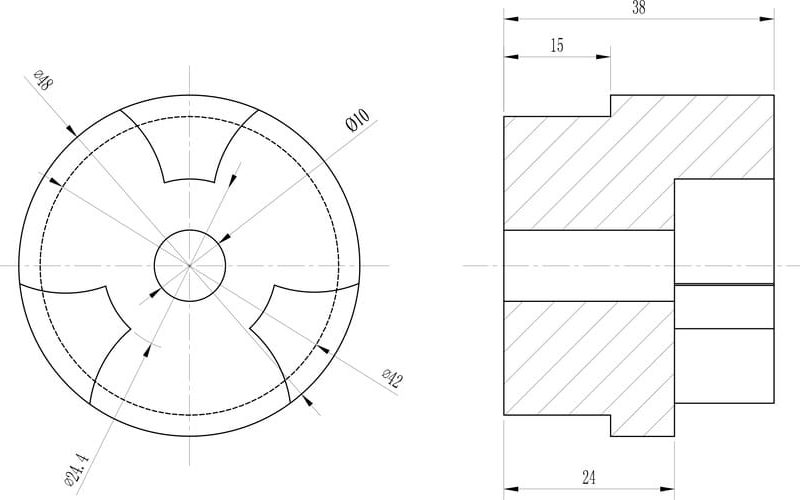 Jaw Clutch Coupling Drawing