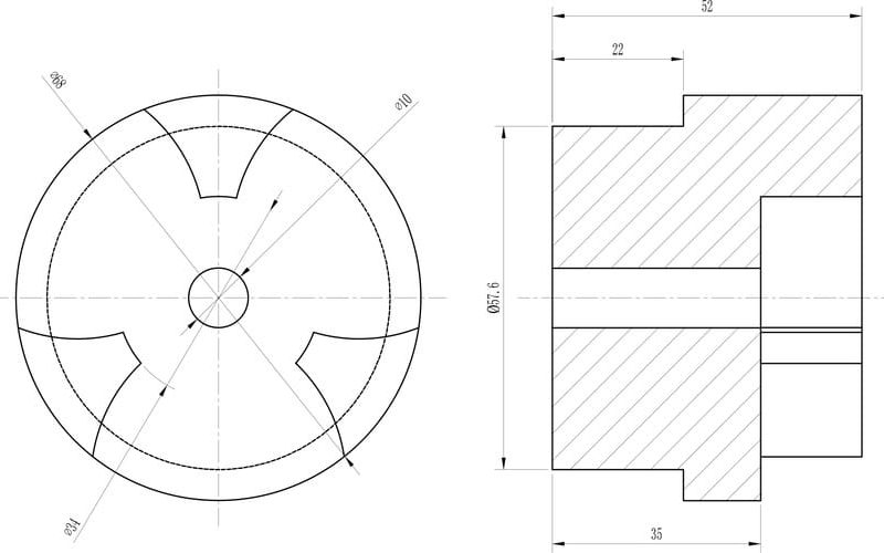 L jaw Coupling Drawing