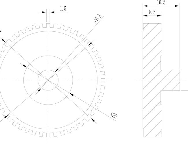 Powder Metallurgy ABS Sensor Ring Drawing