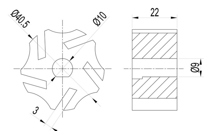 Powdered Metal Impeller Drawing