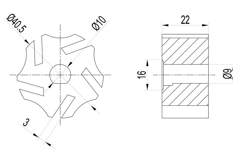 Sintered Metal Impeller Drawing