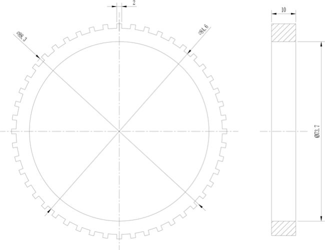 Wheel Speed Sensor Ring Drawing