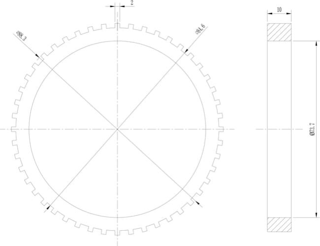 Wheel Speed Sensor Ring Drawing